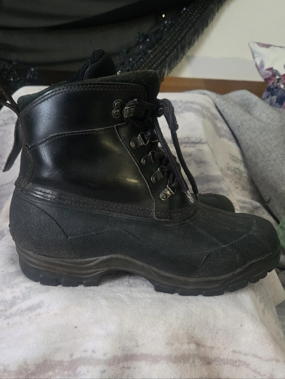 Explorers Men's Lace-Up Waterproof Winter Boots BLACK 10